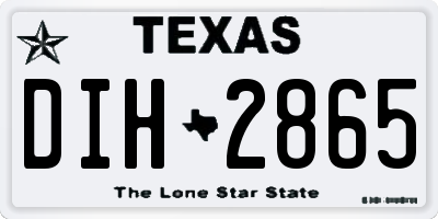 TX license plate DIH2865