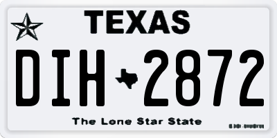 TX license plate DIH2872