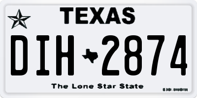 TX license plate DIH2874
