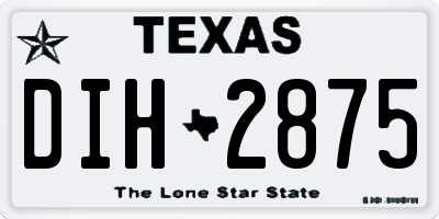 TX license plate DIH2875