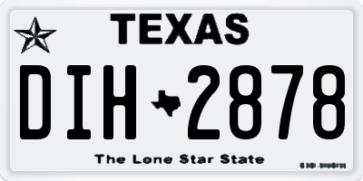 TX license plate DIH2878