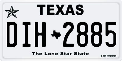 TX license plate DIH2885