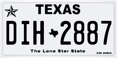 TX license plate DIH2887