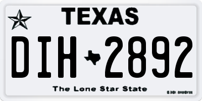 TX license plate DIH2892