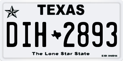 TX license plate DIH2893