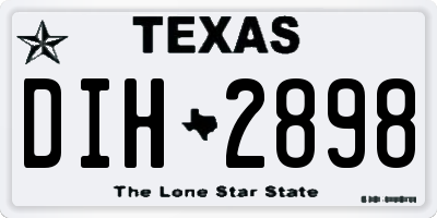 TX license plate DIH2898