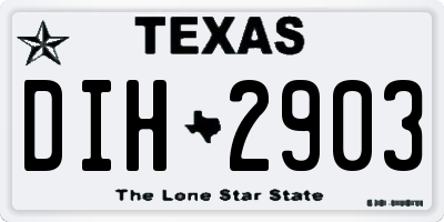 TX license plate DIH2903