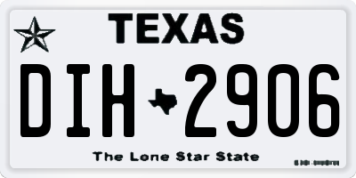 TX license plate DIH2906