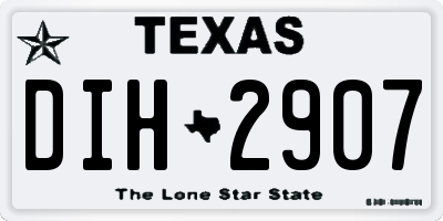 TX license plate DIH2907