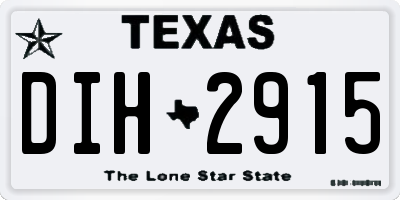 TX license plate DIH2915