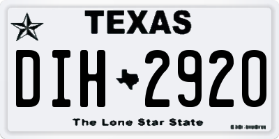 TX license plate DIH2920
