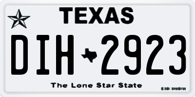 TX license plate DIH2923