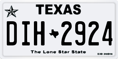 TX license plate DIH2924
