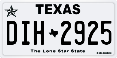 TX license plate DIH2925