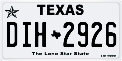 TX license plate DIH2926