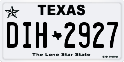 TX license plate DIH2927