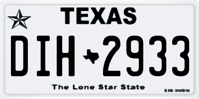 TX license plate DIH2933