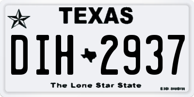 TX license plate DIH2937