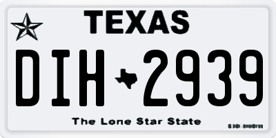 TX license plate DIH2939