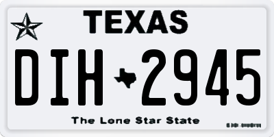TX license plate DIH2945