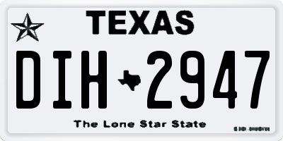 TX license plate DIH2947