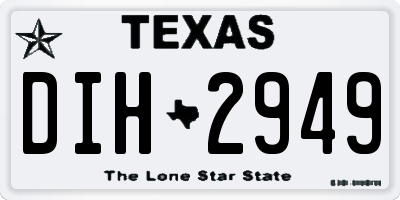 TX license plate DIH2949