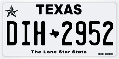 TX license plate DIH2952