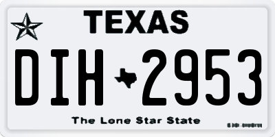 TX license plate DIH2953