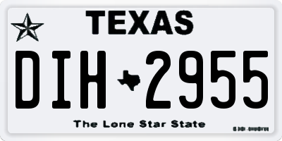 TX license plate DIH2955
