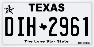 TX license plate DIH2961