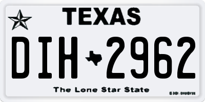 TX license plate DIH2962