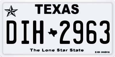 TX license plate DIH2963