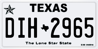 TX license plate DIH2965