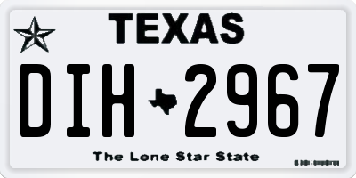 TX license plate DIH2967