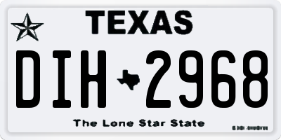 TX license plate DIH2968