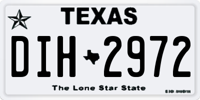 TX license plate DIH2972