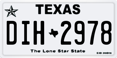 TX license plate DIH2978