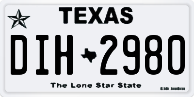 TX license plate DIH2980
