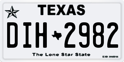 TX license plate DIH2982