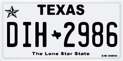 TX license plate DIH2986