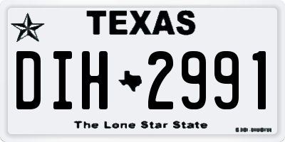 TX license plate DIH2991
