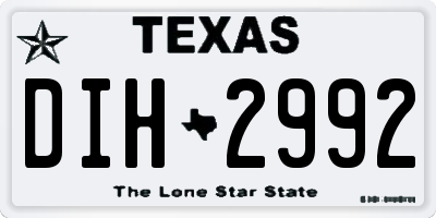 TX license plate DIH2992