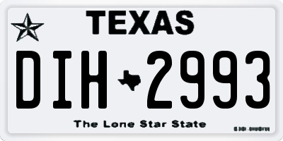 TX license plate DIH2993