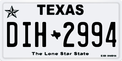 TX license plate DIH2994