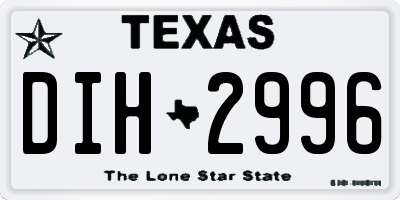 TX license plate DIH2996