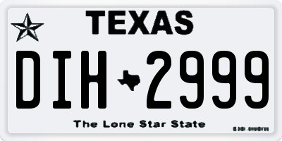 TX license plate DIH2999