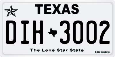TX license plate DIH3002