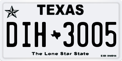 TX license plate DIH3005