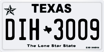 TX license plate DIH3009