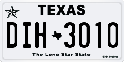 TX license plate DIH3010
